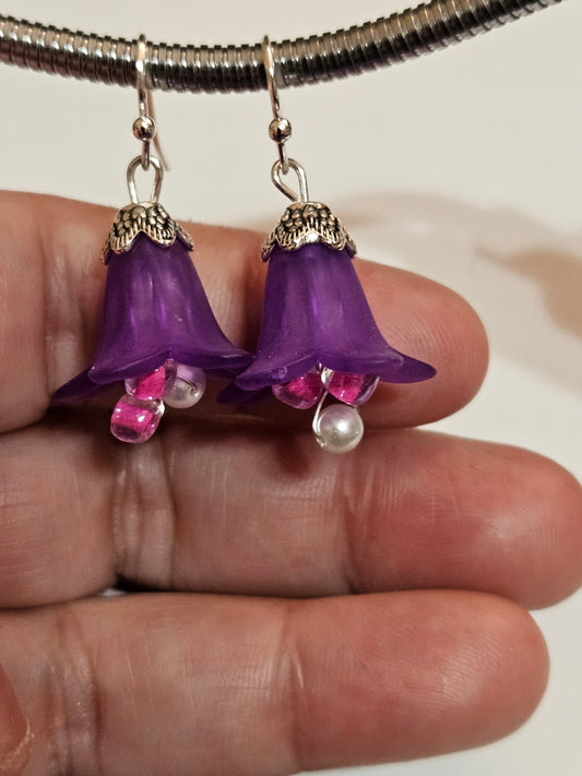 Purple Flower earrings